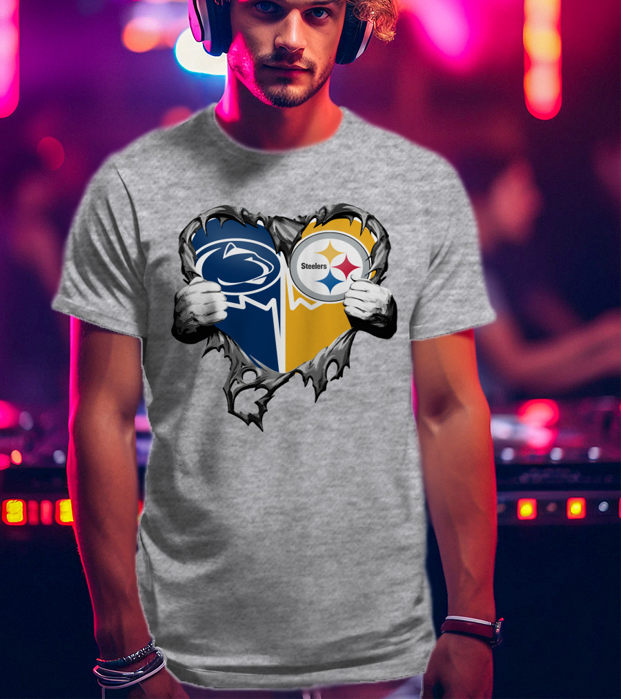 Steelers And Penn State Heart T-Shirt