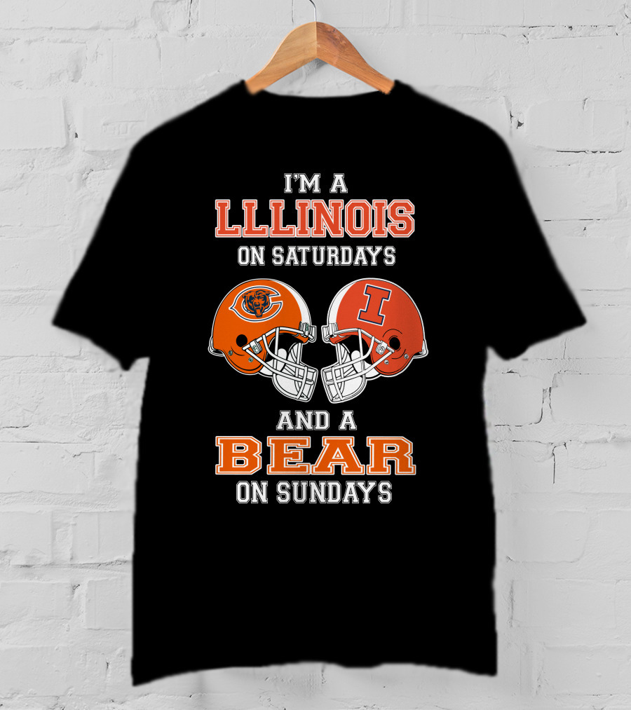 Illinois Saturdays Bears Sundays Football Fan Pride T-Shirt