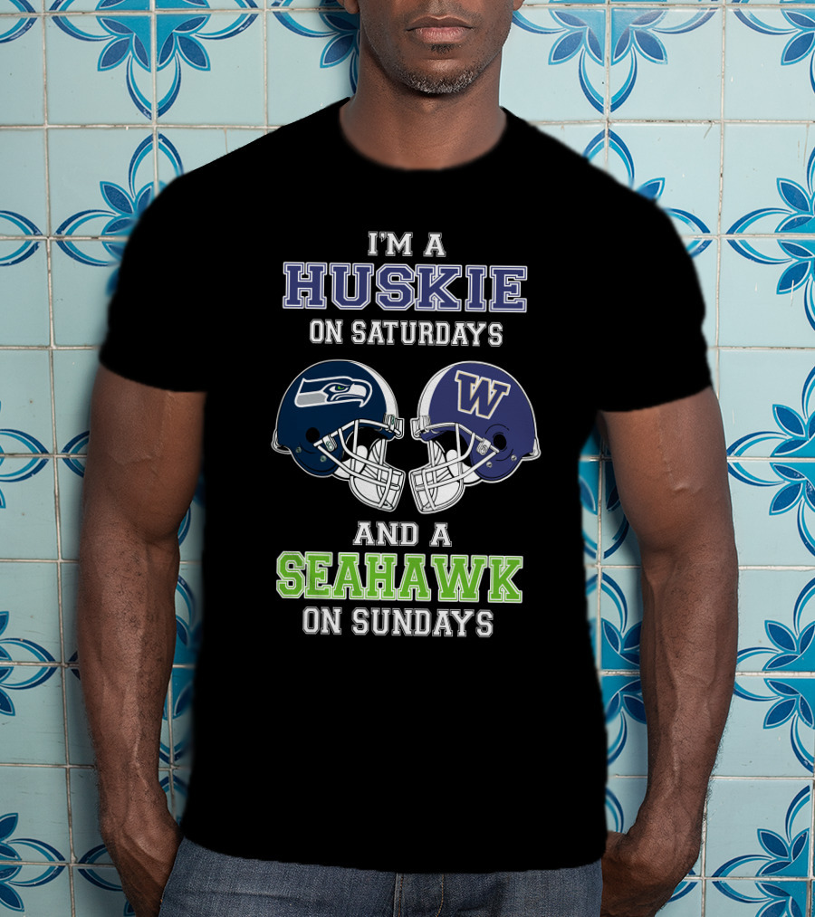 I'm A Huskie On Saturdays And A Seahawk On Sundays T-Shirt