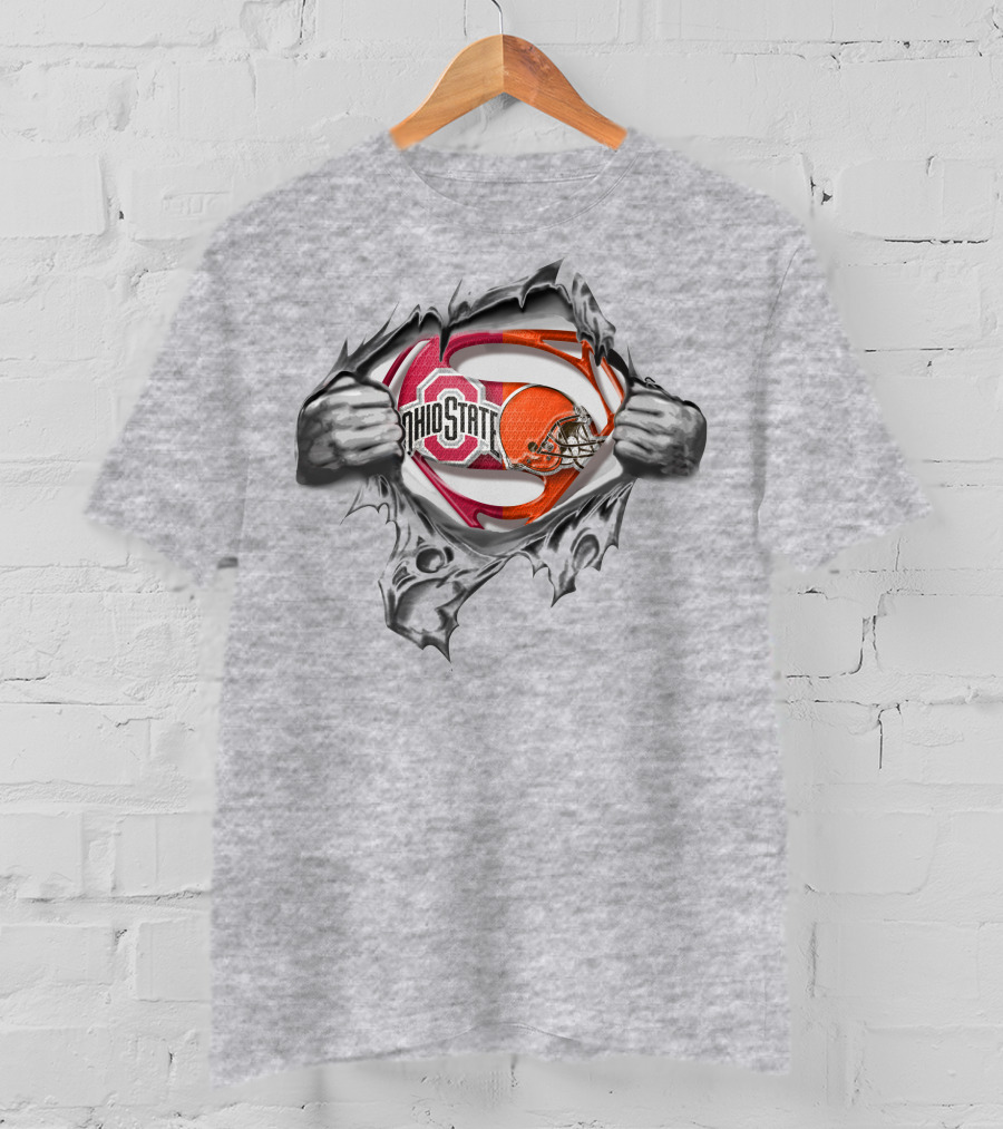 Ohio State Buckeyes Cleveland Browns Superman T-Shirt