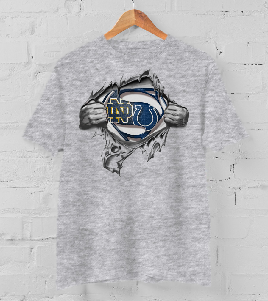 Notre Dame Colts Superhero Logo Fusion T-Shirt