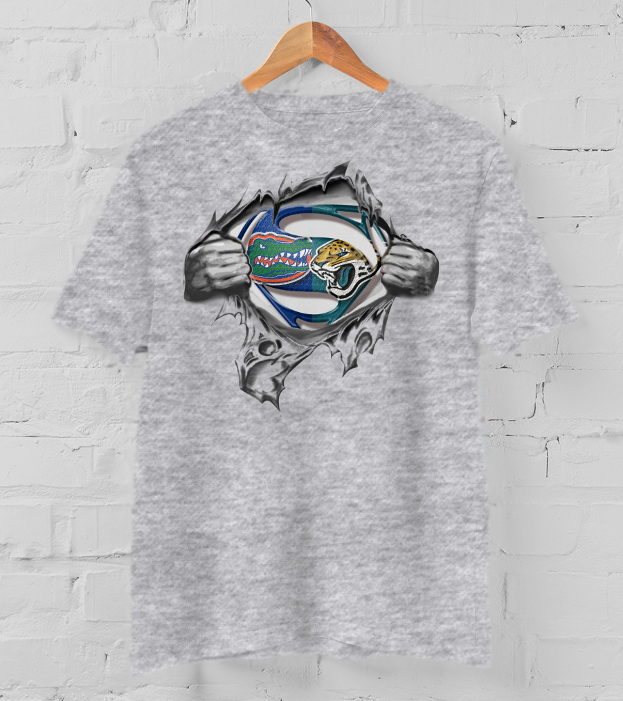 Jaguars Gators Superman Logo Mashup T-Shirt
