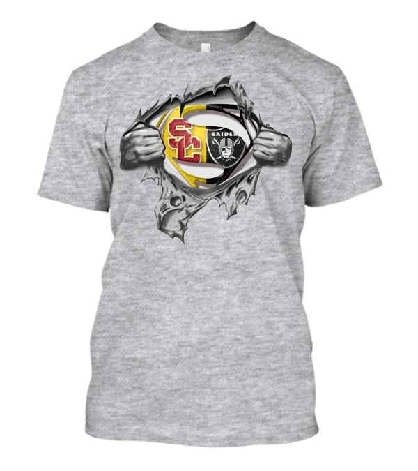 USC Trojans Raiders Superhero Fusion T-Shirt