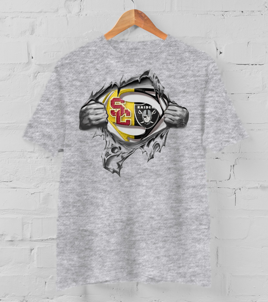 USC Trojans Raiders Superhero Fusion T-Shirt
