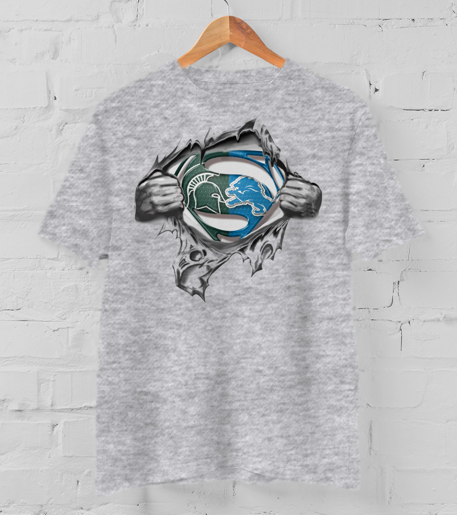 Spartans Lions Superman Logo Fusion T-Shirt