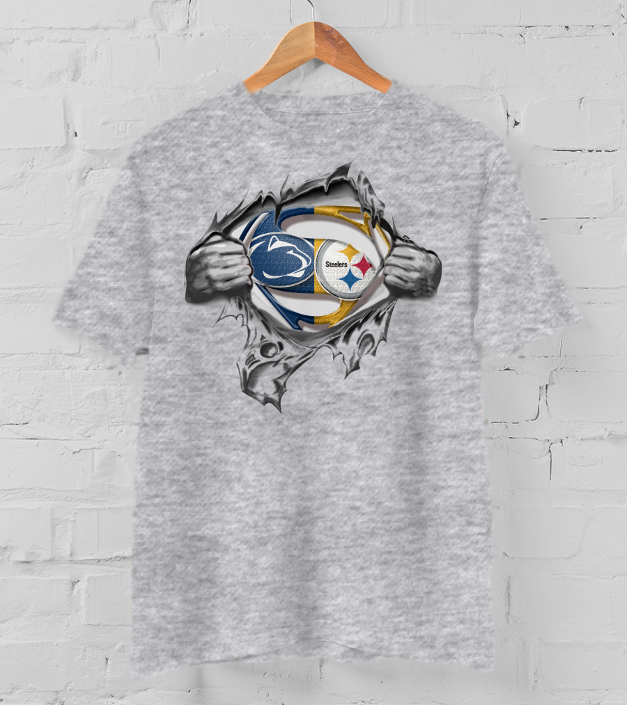 Steelers Penn State Superman Logo Fusion T-Shirt