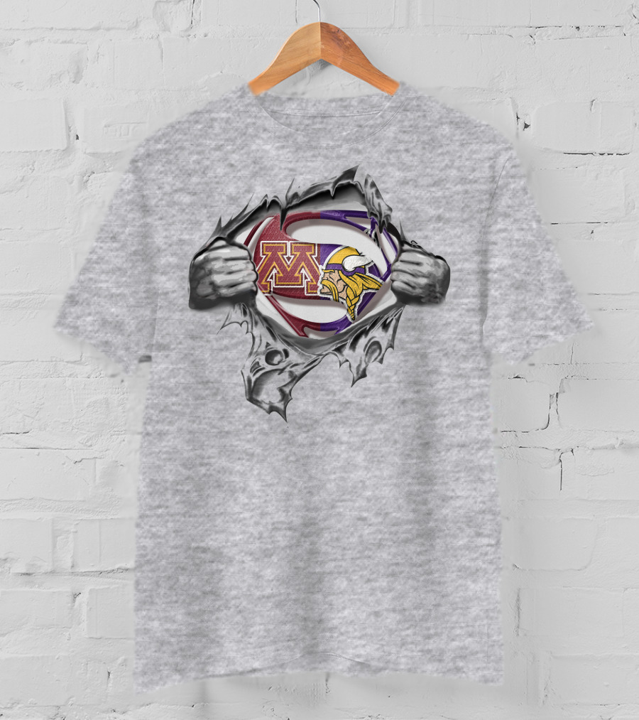 Vikings Gophers Superman Logo Mashup T-Shirt