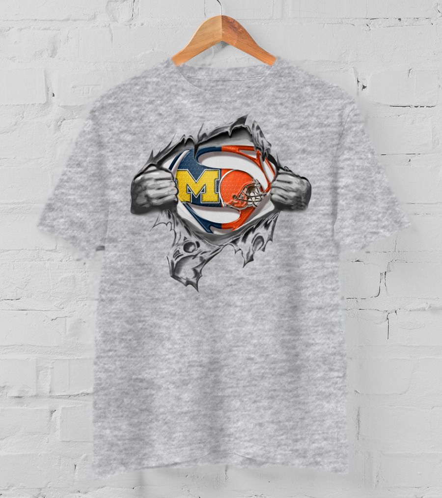 Wolverines Browns Football Superhero T-Shirt
