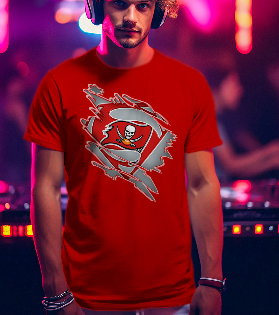 Buccaneers Super Man Nfl Logo Fusion With Superman T-Shirt