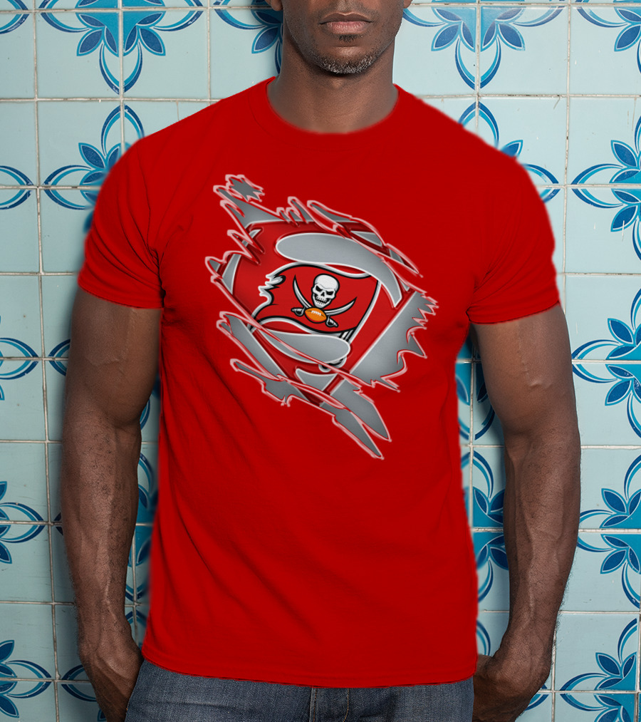 Buccaneers Super Man Nfl Logo Fusion With Superman T-Shirt
