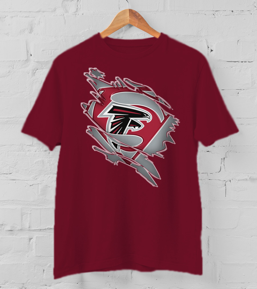 Atlanta Falcons Logo Inside Superman Symbol T-Shirt