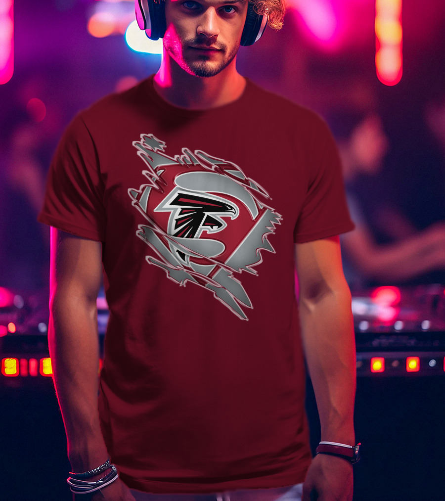 Atlanta Falcons Logo Inside Superman Symbol T-Shirt
