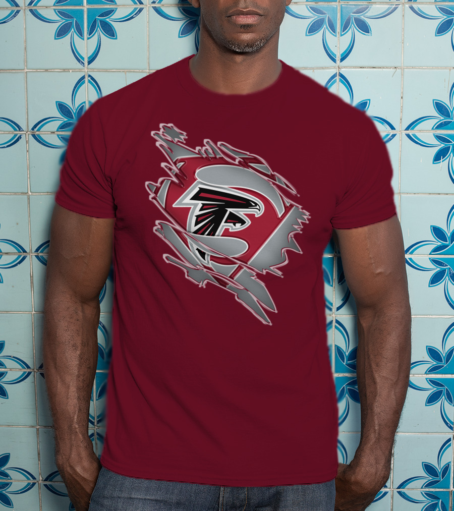Atlanta Falcons Logo Inside Superman Symbol T-Shirt