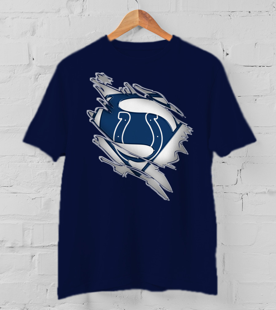 Colts Superman Logo Ripped Effect T-Shirt