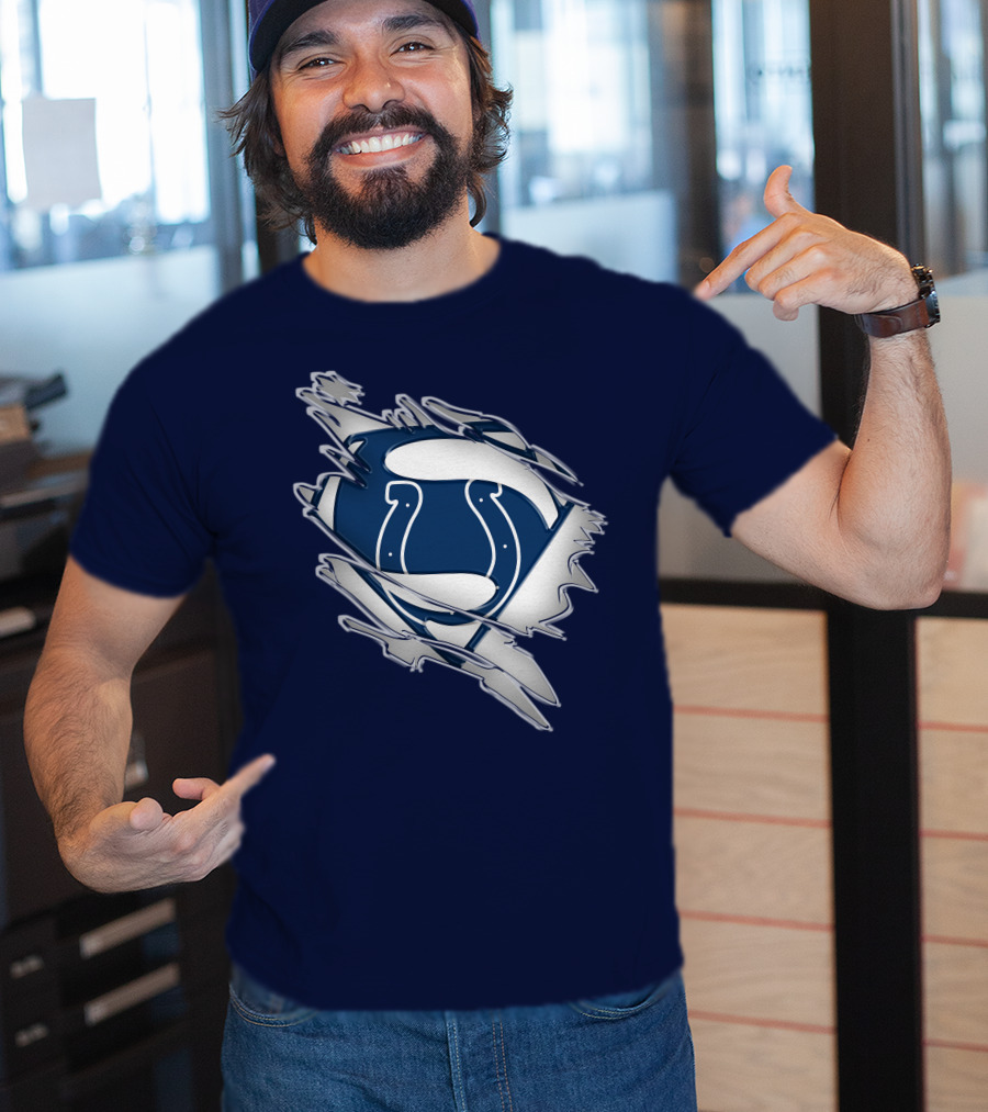 Colts Superman Logo Ripped Effect T-Shirt