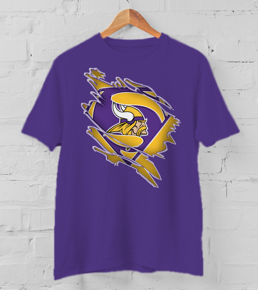 Minnesota Vikings Superman Logo Fusion T-Shirt
