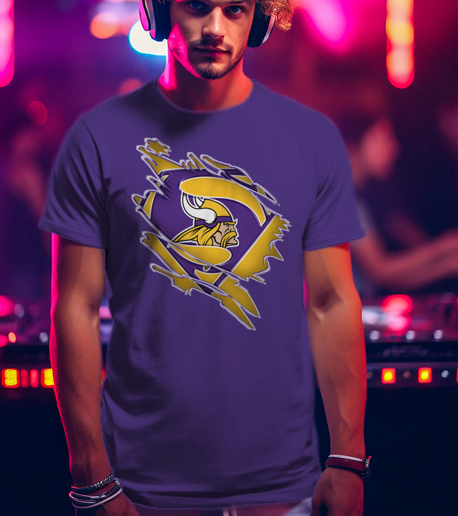 Minnesota Vikings Superman Logo Fusion T-Shirt