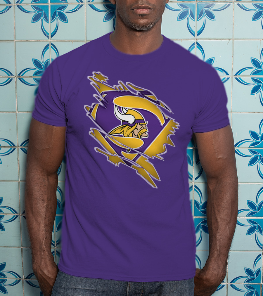 Minnesota Vikings Superman Logo Fusion T-Shirt
