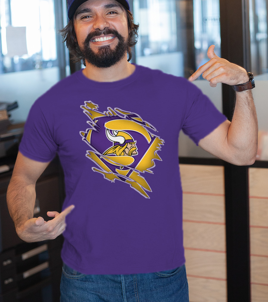 Minnesota Vikings Superman Logo Fusion T-Shirt