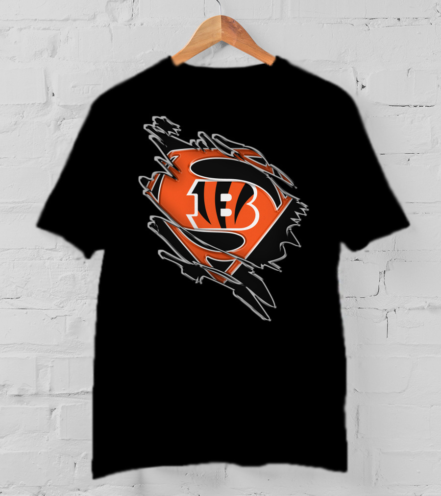 Bengals Superman B Logo Superhero Emblem T-Shirt