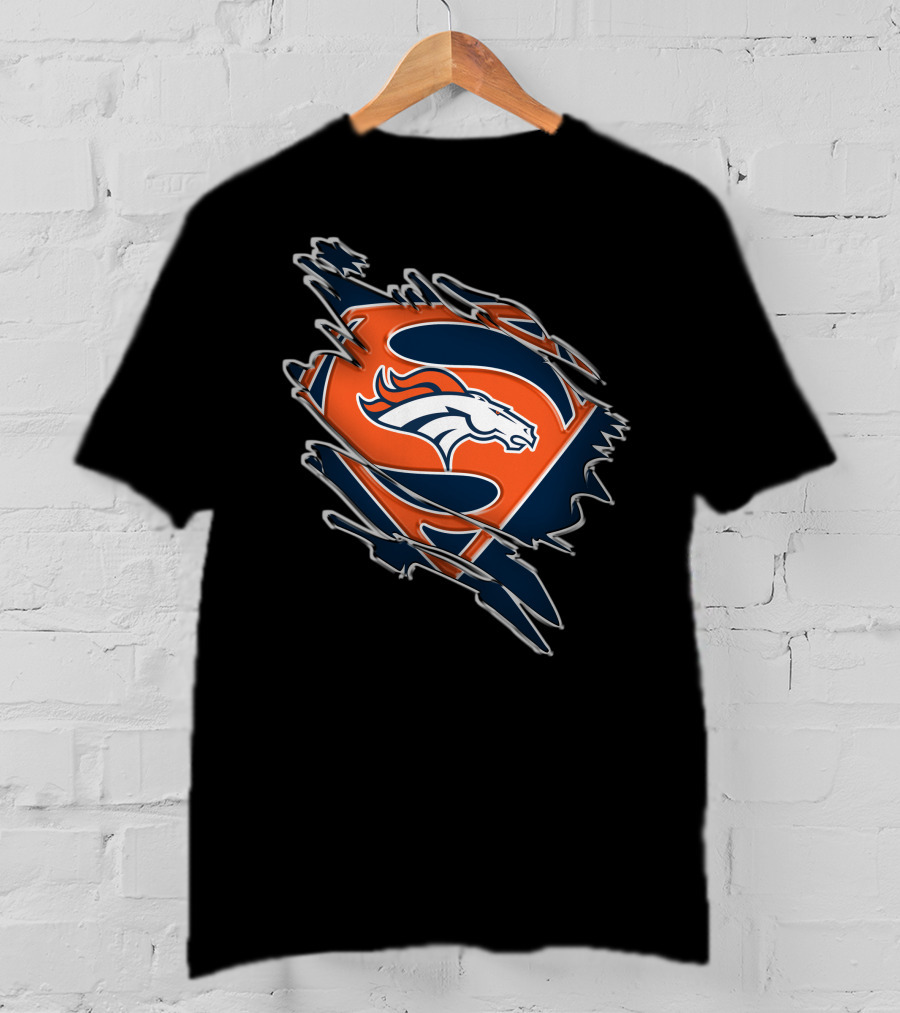 Denver Broncos Superman Logo Fusion T-Shirt