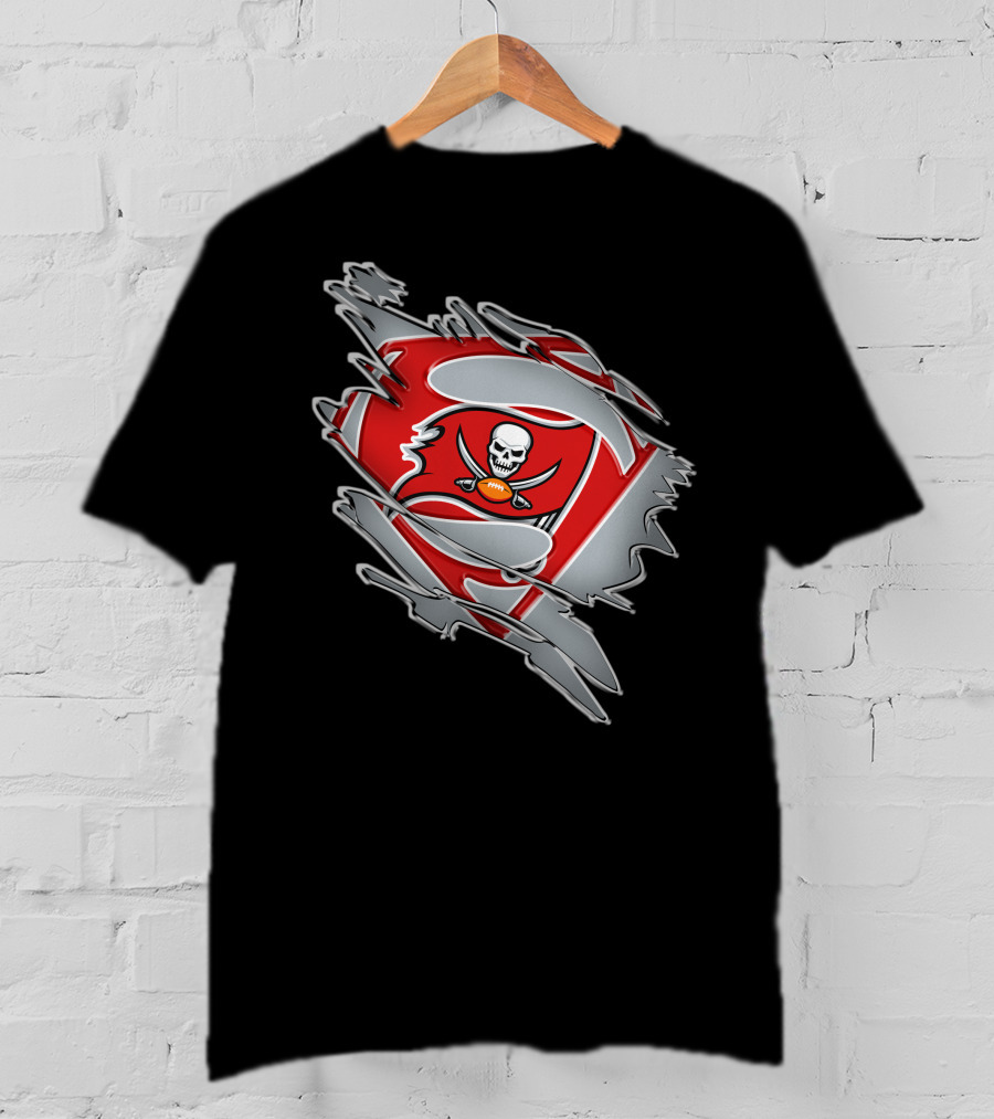 Buccaneers Super Bowl Superman Shield Logo Fusion T-Shirt