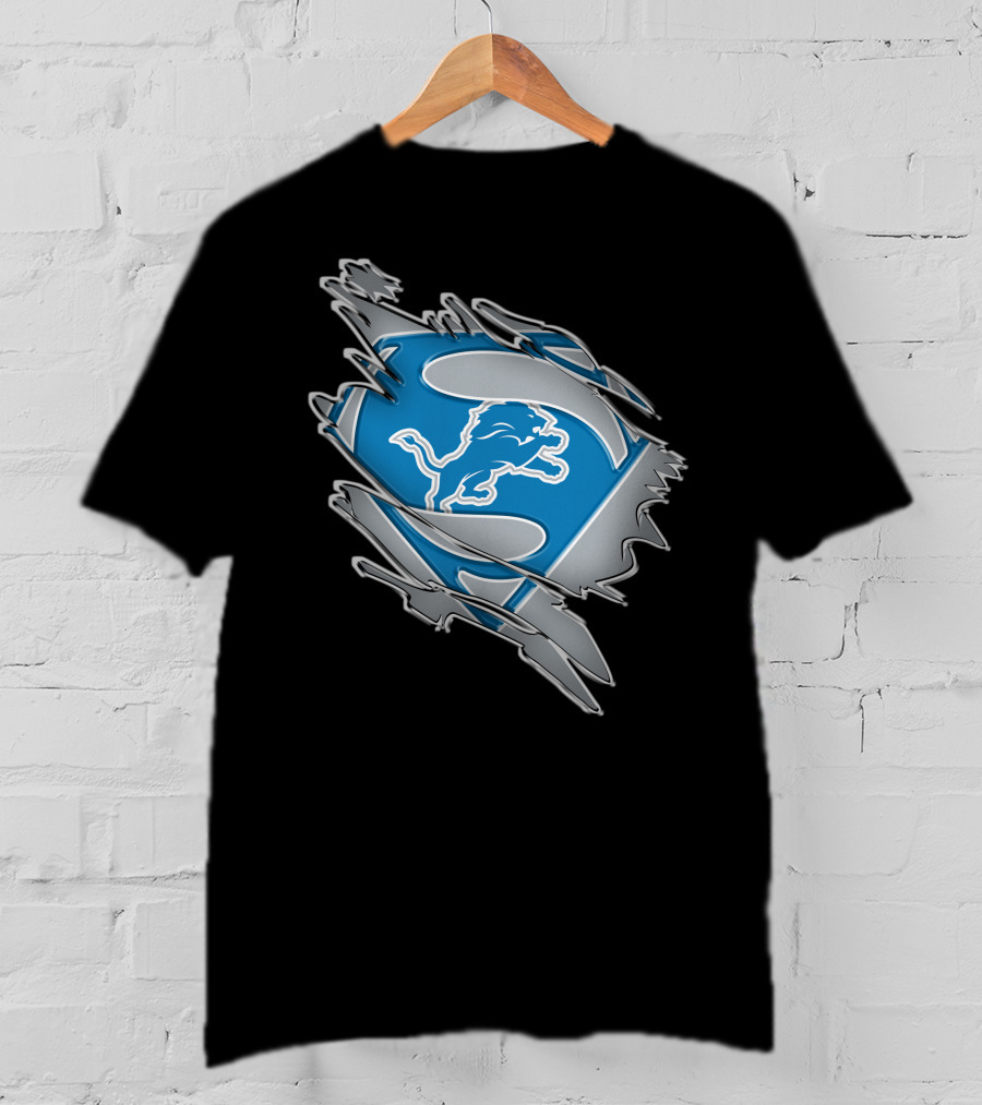 Detroit Lions Superman Logo Mashup T-Shirt