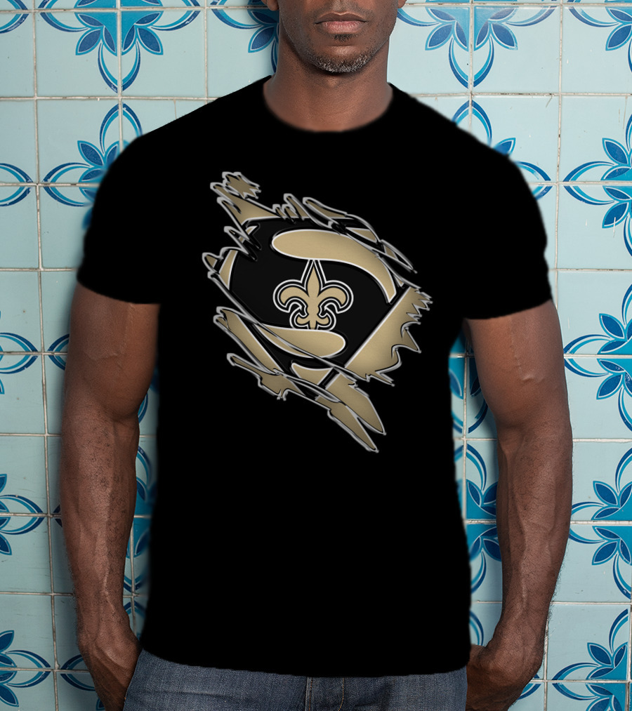 Fleur-de-Lis Superhero Emblem Saints T-Shirt