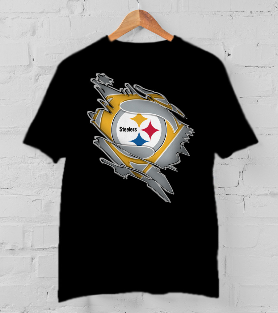 Steelers Logo Superhero Ripped T-Shirt