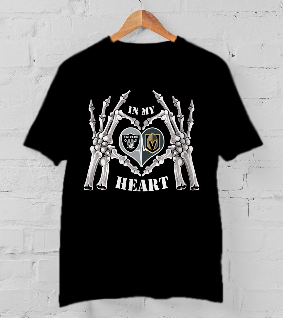 In My Heart Raiders Knights Skeleton Hands T-Shirt
