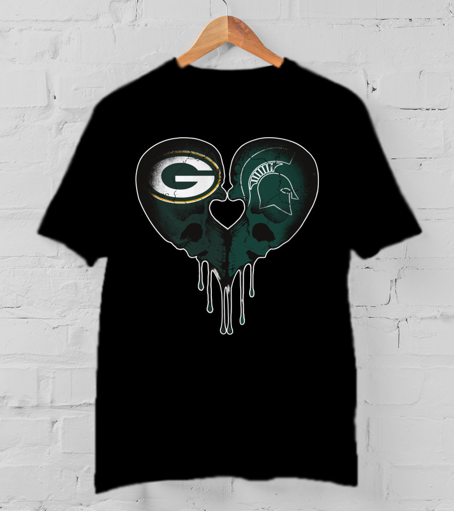 Packers Michigan State Love Heart T-Shirt
