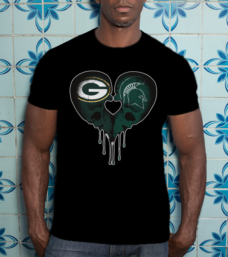 Packers Michigan State Love Heart T-Shirt