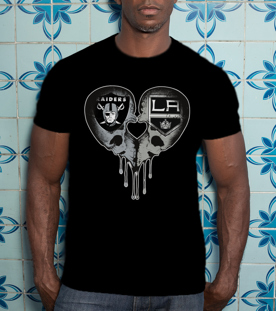 Raiders LA Kings Skull Heart T-Shirt