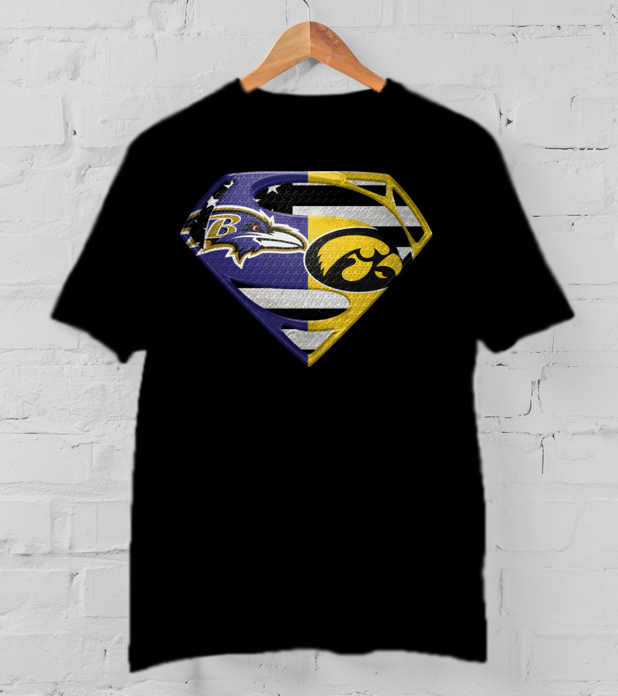 Baltimore Ravens Iowa Hawkeyes Super Logo Spm T-Shirt