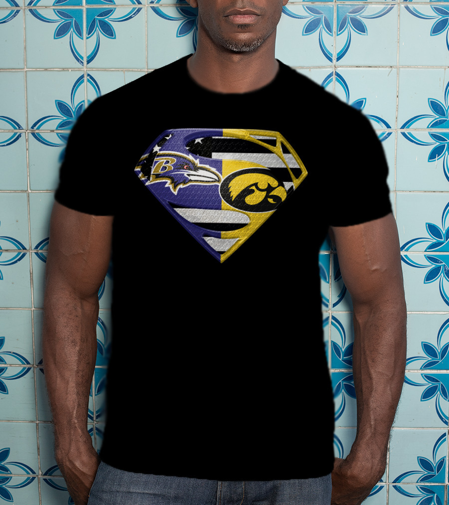 Baltimore Ravens Iowa Hawkeyes Super Logo Spm T-Shirt