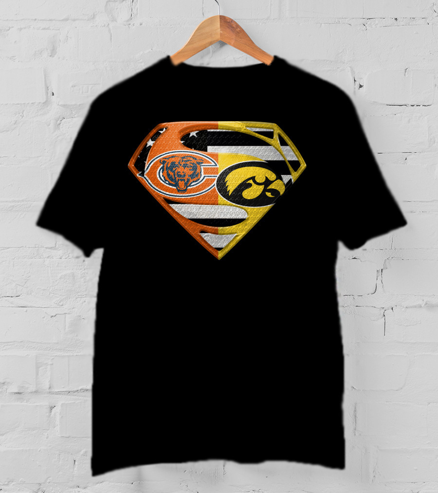 Chicago Bears Iowa Hawkeyes Superman Logo Spm T-Shirt