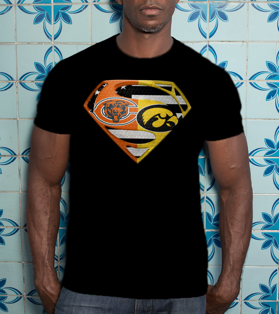 Chicago Bears Iowa Hawkeyes Superman Logo Spm T-Shirt