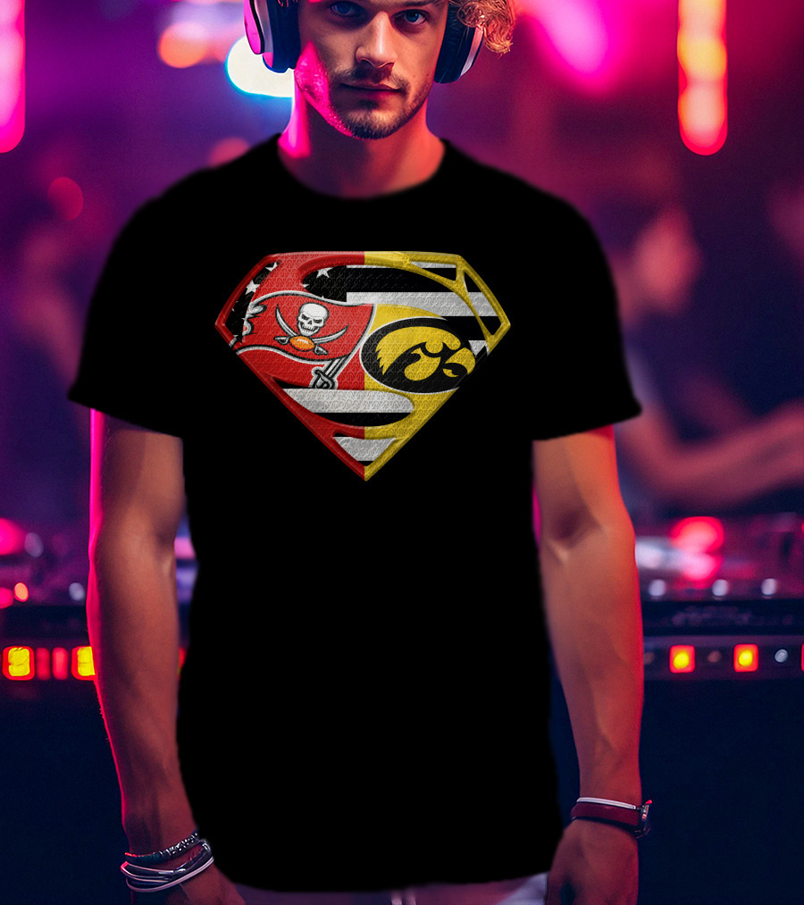 Tampa Bay Buccaneers Iowa Hawkeyes Superman T-Shirt