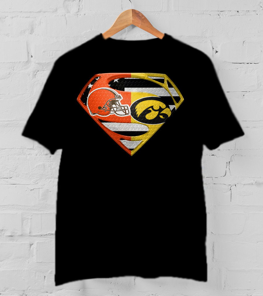 Cleveland Browns Iowa Hawkeyes Superman Logo Spm T-Shirt