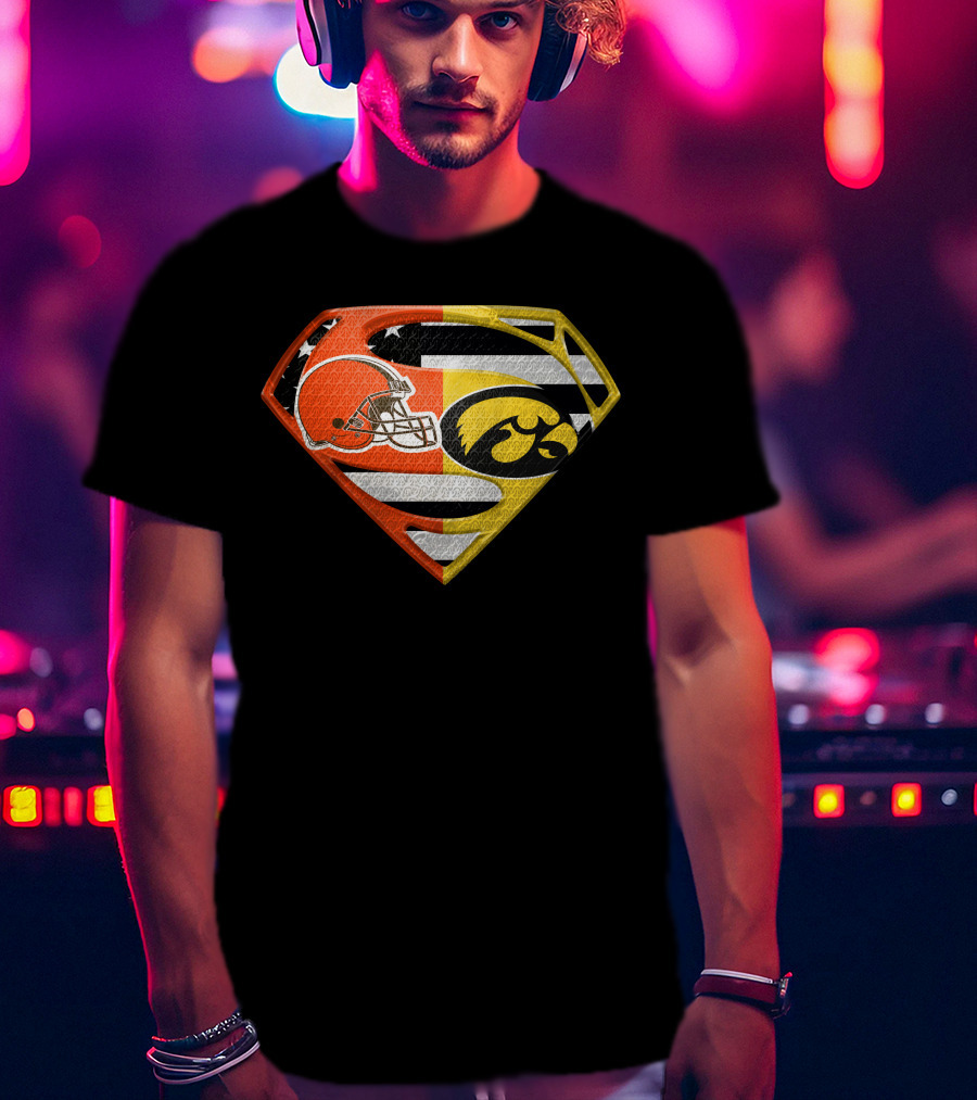 Cleveland Browns Iowa Hawkeyes Superman Logo Spm T-Shirt