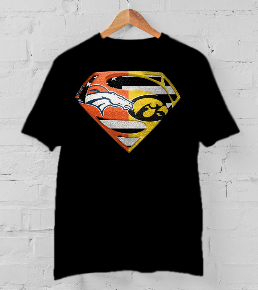 Superman Broncos Hawkeyes Logo Fusion On Spm T-Shirt