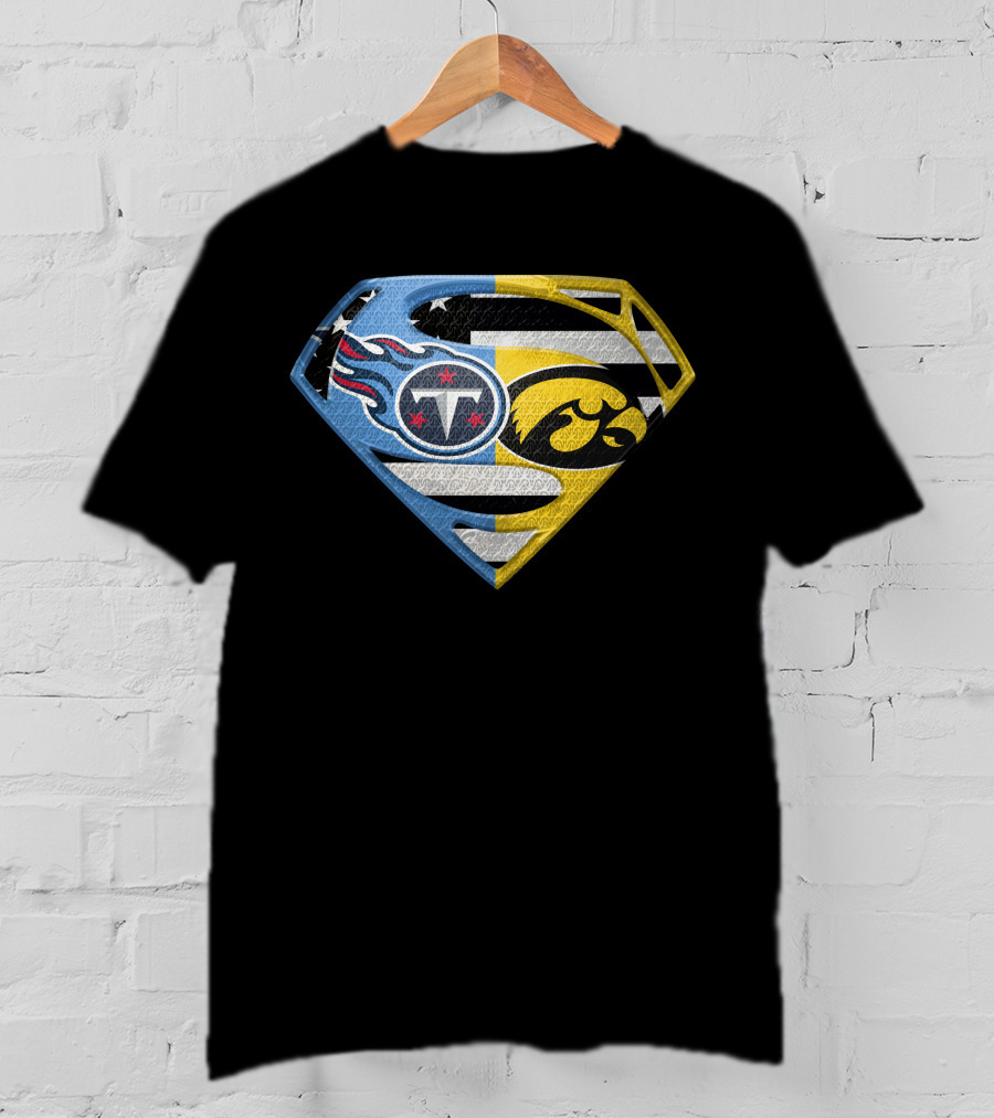 Superman Logo Mashup Titans Iowa Hawkeyes T-Shirt