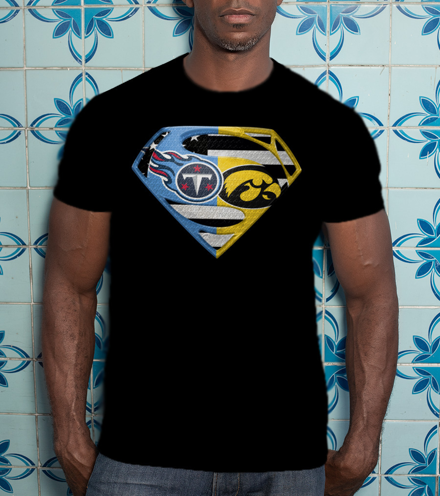 Superman Logo Mashup Titans Iowa Hawkeyes T-Shirt