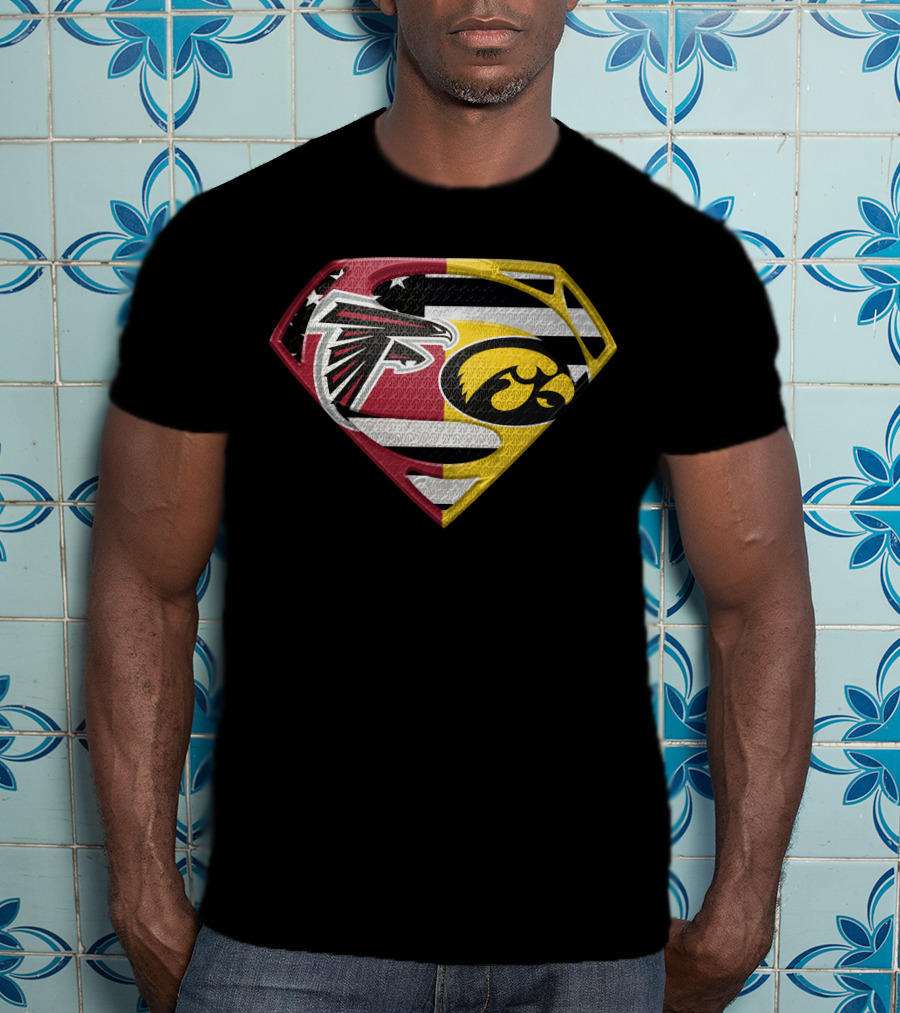 Atlanta Falcons Iowa Hawkeyes Superman Logo Fusion Spm T-Shirt