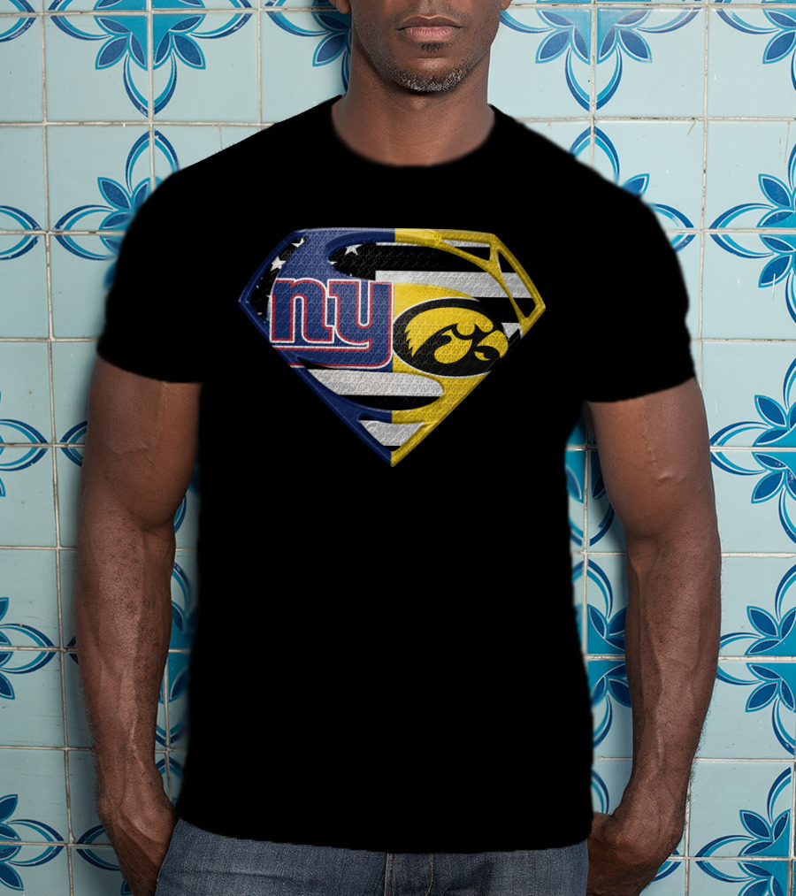 New York Giants Iowa Hawkeyes Superhero T-Shirt