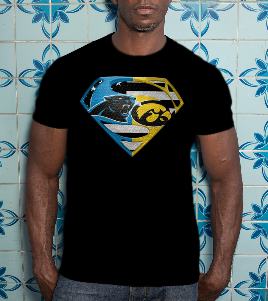 Superman Panthers Hawkeyes Mashup Logo Spm T-Shirt