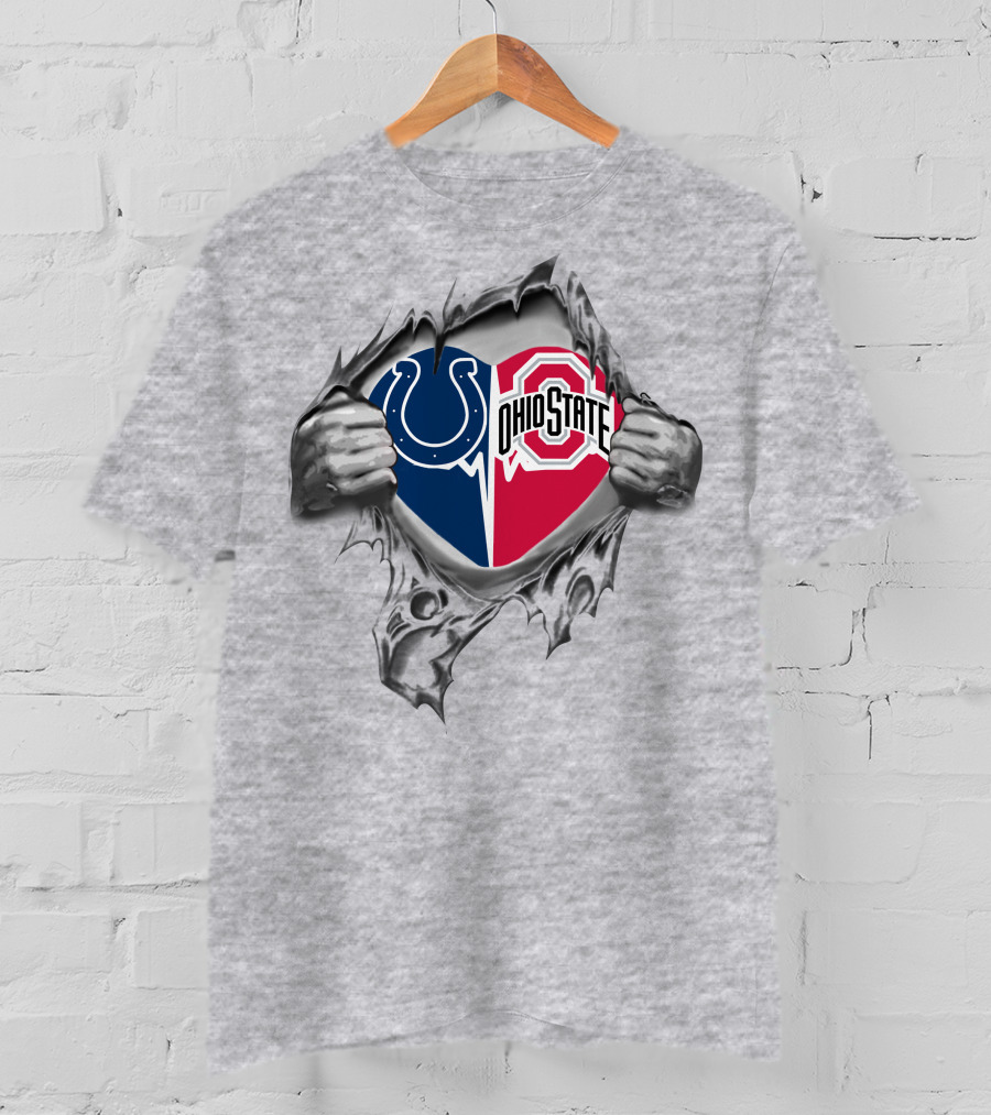 Indianapolis Colts Ohio State Buckeyes Logo Fusion Tear Away T-Shirt