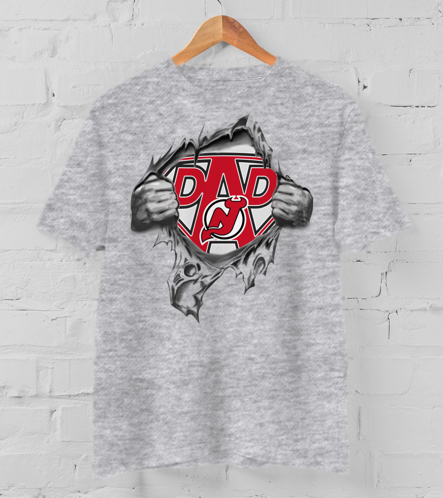 New Jersey Devils Super Dad Hero T-Shirt