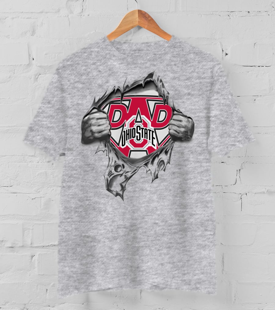 Ohio State Buckeyes Super Dad Hero Football Fan T-Shirt