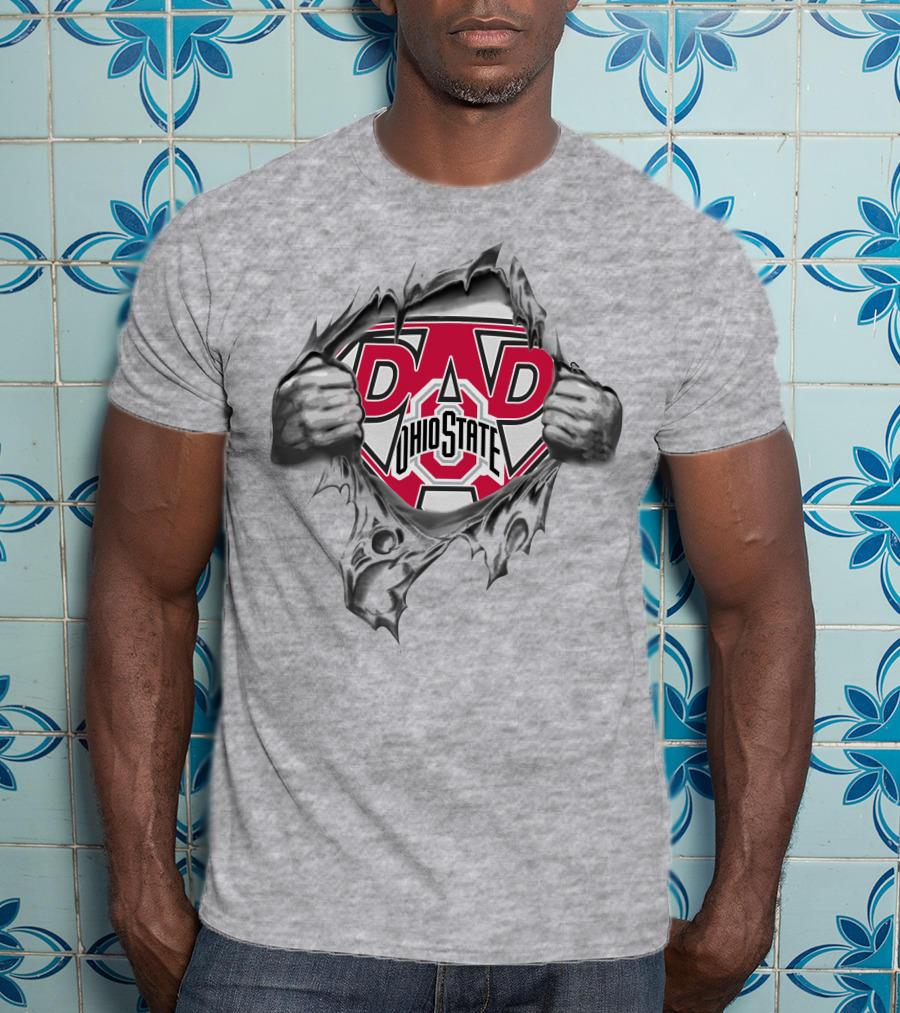 Ohio State Buckeyes Super Dad Hero Football Fan T-Shirt